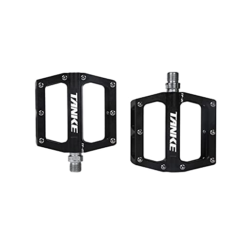 Mountain Bike Pedal : LANCYG Bike pedals Bicycle Pedals Ultralight Aluminum Alloy Colorful Hollow Anti-skid Bearing Mountain Bike Accessories MTB Foot Pedals Pedals (Color : BLACK A pair)