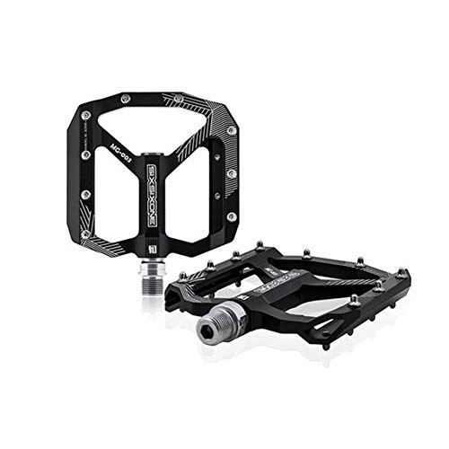 Mountain Bike Pedal : LANCYG Bike pedals Utral Sealed Bike Pedals Aluminum Body For MTB Road Bicycle 3 Bearing Bicycle Pedal Pedals (Color : Black)