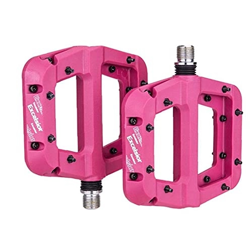 Mountain Bike Pedal : Liadance Mountain Bike Pedals Nylon Fiber Bearing Lightweight Mountain Road Bicycle Platform Pedals Bicycle Flat Pedals Non-slip Bicycle Platform Pedals for MTB BMX Bike Rosy 1 Pair