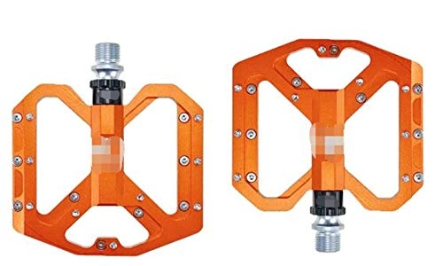 Mountain Bike Pedal : liangzai 2020 New Mountain Non-Slip Bike Pedals Platform Bicycle Flat Alloy Pedals 9 / 16" 3 Bearings Fit For Road MTB Fixie Bikes hilarity (Color : Orange)