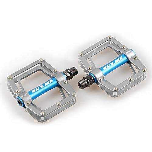 Mountain Bike Pedal : LIANYG Bicycle Pedals Sealed Bearing Cycle Pedals 305g 3 Colors Aluminum Alloy Platform 9 / 16" CR-MO Spindle Pedal Bicycle Parts 155 (Color : Blue Grey)