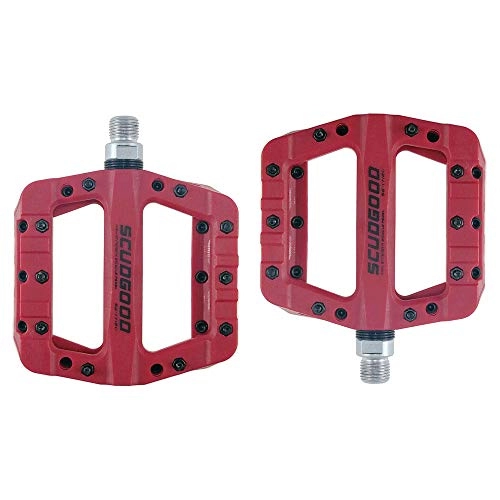 Mountain Bike Pedal : LiChaoWen Bicycle Pedal When The Pedal 1 Is Made Of A Mountain Bike Pedal 5 Durable Nylon Slip Color Allows You Climb Cycling Rain Or Safer Non-slip Bicycle Pedal (Color : Red)