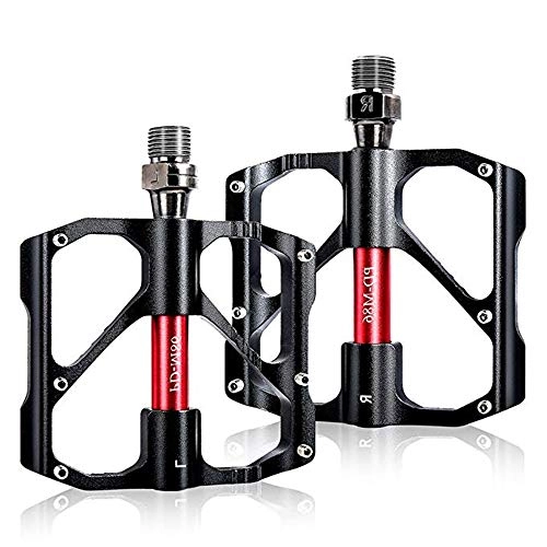 Mountain Bike Pedal : Lightweight Bike Pedals, Bike Pedals, Bicycle Pedals 9 / 16 Inch Spindle Universal Cycling Pedals Aluminium Alloy Lightweight Mountain Bike Pedal for MTB, Road Bicycle, BMX ( Color : Black )