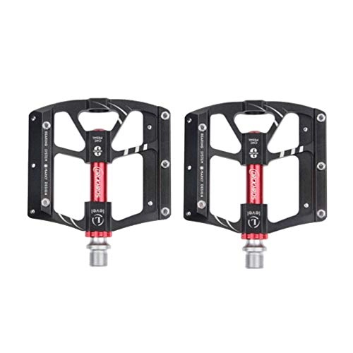 Mountain Bike Pedal : Lxweimi Bike Pedals Aluminum Alloy Ultralight Bicycle Pedals with 3 Sealed Bearing (Black)
