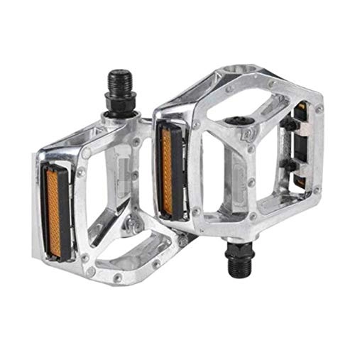 Mountain Bike Pedal : Lzcaure Bicycle PedalAluminum Alloy Ultralight Bicycle Pedals Cr-Mo Steel Mandrel Double DU Bearing Pedalsfor BMX MTB Bikes (Size:110 * 100 * 20mm; Color:Silver)