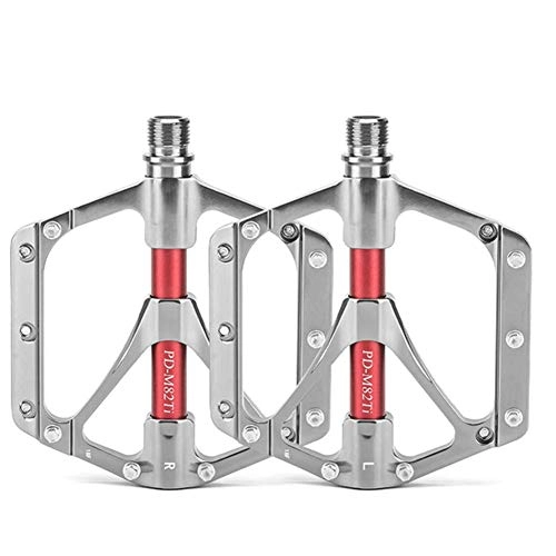 Mountain Bike Pedal : MAIKONG Bicycle Pedal, Mountain Bike Pedal, DU Bearing, Titanium Alloy Shaft Core, Suitable for Bicycles, Mountain Bikes, Recreational Vehicles, Silver