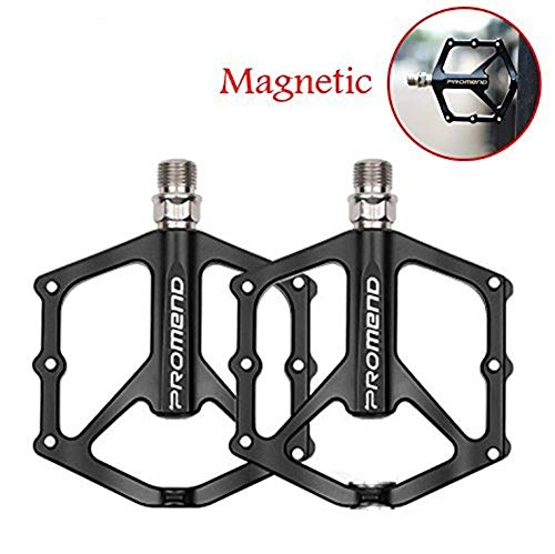Mountain Bike Pedal : MAIKONG Magnetic Mountain Bike Bicycle Pedals Aluminum Alloy With Chrome Molybdenum Steel 3 Sealed Bearings Stainless Steel Anti-Slip MTB CNC 12.3 cm 10 cm