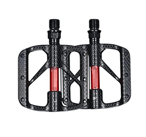 Mountain Bike Pedal : maoping DONG store CNC Mountain Bike Pedals Bicycle Fit For BMX / Mountainbike Bike Pedal 9 / 16 With Night Light Reflective Plate Parts Accessories (Color : Black)