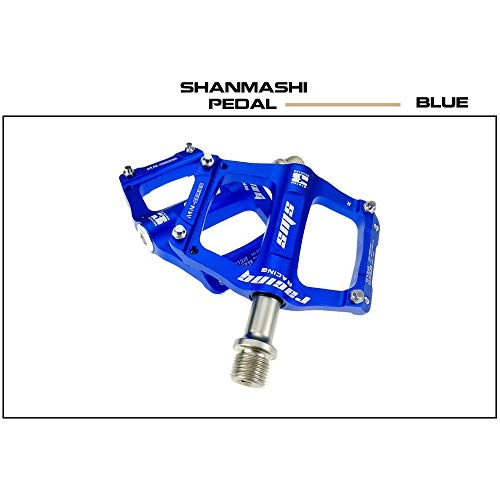 Mountain Bike Pedal : MehuangFeng Bicycle pedal Mountain Bike Pedal 1 Pair Of Aluminum Alloy Non-slip Durable Pedal Surface Road 5 Colors Lightweight non-slip pedal (Color : Blue)