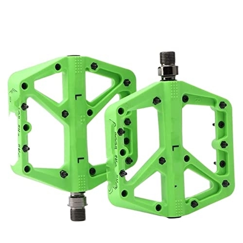 Mountain Bike Pedal : MOTOEC For Bike Pedals Mtb Nylon Fiber 9 / 16 Inch Widening Non-slip 2022 Pedals With Spikes For Mountain Bikes (Color : Green)