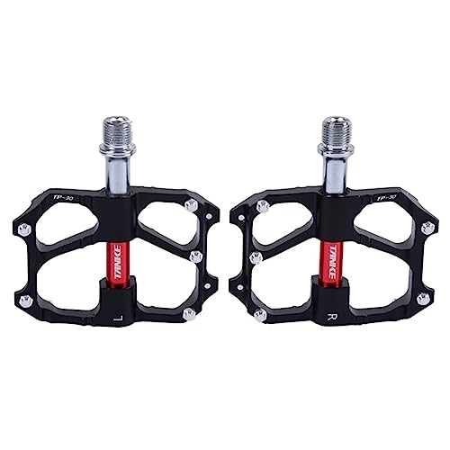 Mountain Bike Pedal : Mountain Bicycle Pedals 9 / 16" Road Bicycle Pedals Sealed Bearings Non-Slip CNC Aluminum Lightweight Cycling Pedal Fits For MTB BMX Road Bike (Color : Black)
