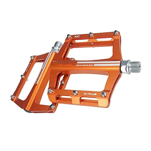 Mountain Bike Pedal : Mountain Bike Bearing Pedals 9 / 16 Inch Spindle Aluminum Alloy Flat Platform Orange