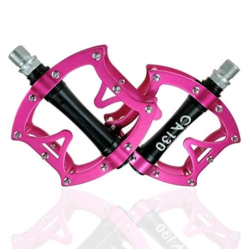 Mountain Bike Pedal : Mountain Bike Pedal Aluminum Alloy Road Bicycle Anti Skid Tread Nail Pink Black