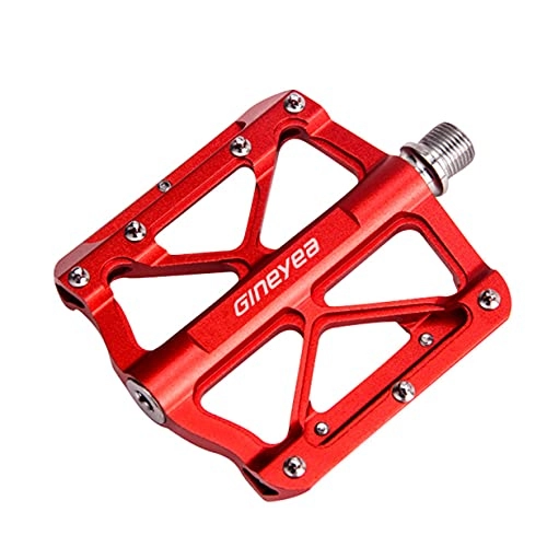 Mountain Bike Pedal : Mountain Bike Pedal Bicycle Platform Flat Pedal Ultralight MTB BMX Bicycle Cycling Road Bike Hybrid Pedals for 9 / 16 inch / 1 Pair(2-red 21cmx12cm)