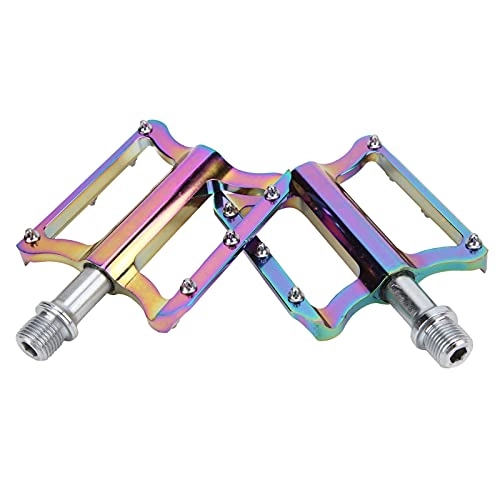 Mountain Bike Pedal : Mountain Bike Pedals, 14mm Universal Threaded Port Waterproof DU Shaft Sleeve Bicycle Platform Flat Pedals Have 5 Anti‑skid Nails for RIDING