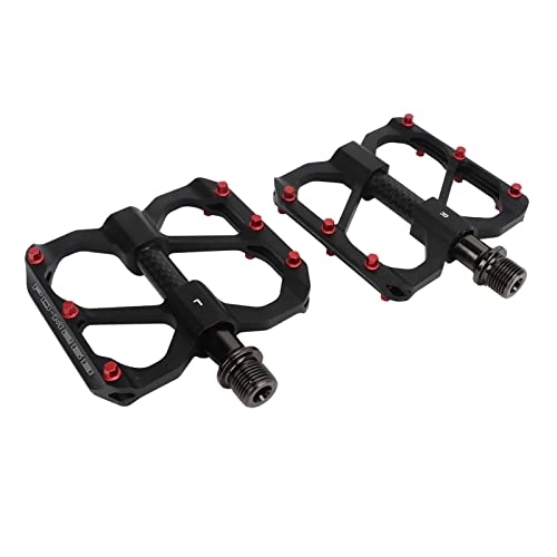 Mountain Bike Pedal : Mountain Bike Pedals, 2PCS Flat Platform Pedals Strong Steel Shaft Sealed Three Bearings for Maintenance(Black)