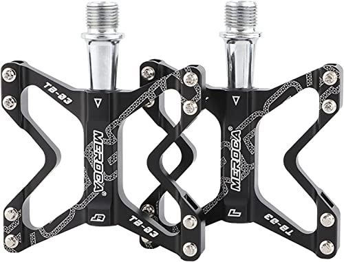 Mountain Bike Pedal : Mountain Bike Pedals, Aluminum Alloy Bicycle Pedals, 14mm General Thread, Bicycle Sealed Bearing Flat Pedals, for MTB Mountain Bike Road Bike(Four Colors) (Black)