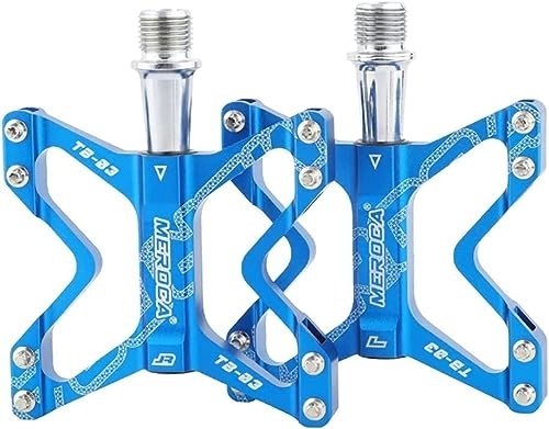 Mountain Bike Pedal : Mountain Bike Pedals, Aluminum Alloy Bicycle Pedals, 14mm General Thread, Bicycle Sealed Bearing Flat Pedals, for MTB Mountain Bike Road Bike(Four Colors) (Blue)