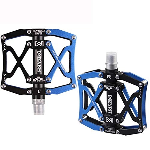 Mountain Bike Pedal : Mountain Bike Pedals, Aluminum Alloy Slip Is Not Easy To Fade / Lengthen The Head Slip / Grip Firmly, Mountain Bike, Blue