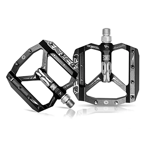 Mountain Bike Pedal : Mountain Bike Pedals, Aluminum Alloy T6 Tread, Chromium Molybdenum Steel Axle (Black)