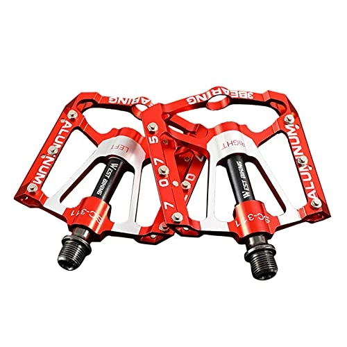 Mountain Bike Pedal : Mountain Bike Pedals, Aluminum Antiskid Durable Bicycle Cycling Pedals Ultra Strong Colorful Machined 3 Bearing Bicycle Pedals, ideal choose for MTB and Road Bicycle