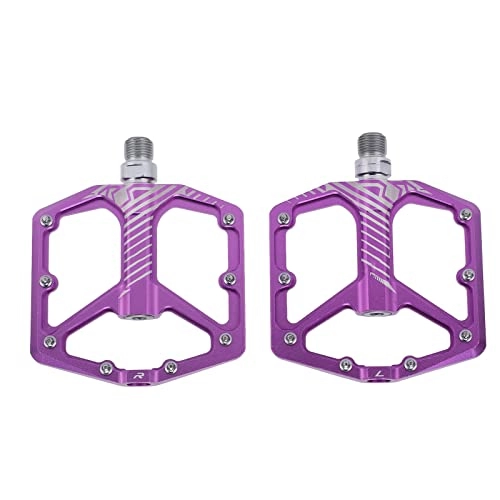 Mountain Bike Pedal : Mountain Bike Pedals, Impact Resistance Crack Resistance Non Slip Bike Bearing Pedals High Performance for City Bikes for Folding Bikes(Purple)