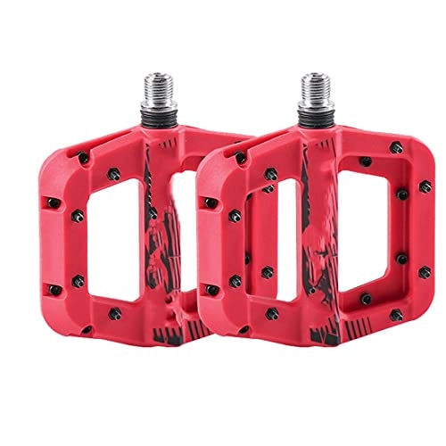 Mountain Bike Pedal : Mountain Bike Pedals, Nylon Fiber Bearing Pedal, can Stable And Firm, with Increase the Tread And Non-Slip, Left and Right Partition, Use Nylon Fiber Material