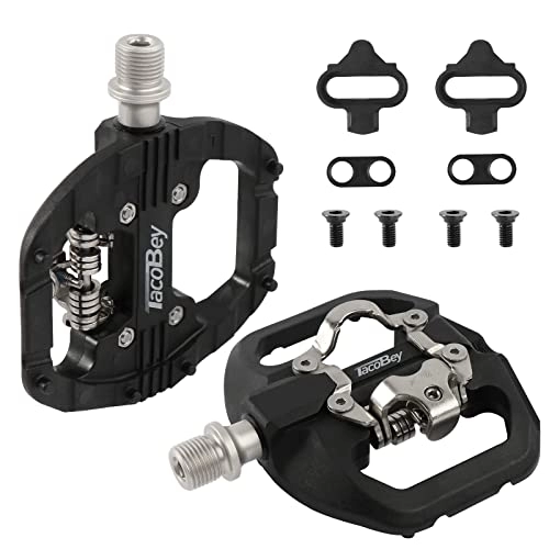 Mountain Bike Pedal : MTB Pedals SPD Wider Dual Platform, compatible with Shimano SPD Clipless Bike Pedals, 3-Sealed & Thickened Bearings Lightweight Nylon Fiber Bicycle Pedals for BMX Spin Exercise Peloton Trekking Bike