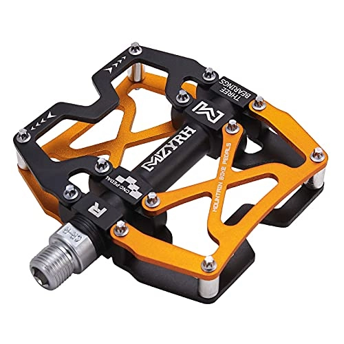 Mountain Bike Pedal : MZYRH Mountain Bike Pedals, Ultra Strong Colourful CNC Aluminium Alloy Machined 9 / 16 Inch Wheel Seal 3 Bearings Resistant Waterproof Anti-Dust