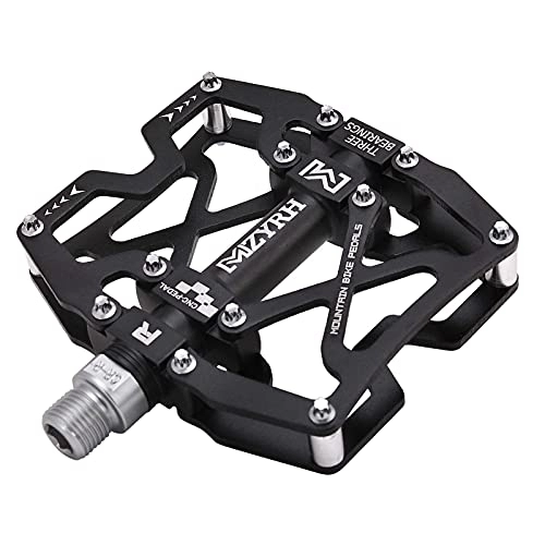 Mountain Bike Pedal : MZYRH Mountain Bike Pedals, Ultra Strong Colourful CNC Aluminium Alloy Machined 9 / 16 Inch Wheel Seal 3 Bearings Tyre Resistant Waterproof Anti-Dust