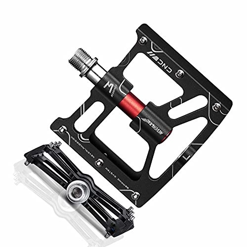 Mountain Bike Pedal : NEVERLAND Mountain Road Bike Pedals, Bicycle Pedals of Aluminum Alloy with Non-Slip, 9 / 16" with 3 Bearings Design, Lightweight Flat MTB Pedals for Road Bikes