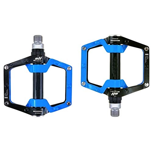 Mountain Bike Pedal : New Alloy Mountain Bike Pedals, Ultralight Mountain Bike Accessories, With 3 Bearings (Color : Blue)