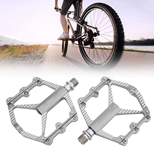 Mountain Bike Pedal : Nofaner Bike Pedals, Aluminum Alloy Cycling Pedals Mountain Bike Pedals Replacement Accessories(titanium)