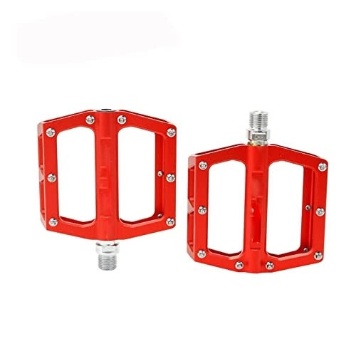Mountain Bike Pedal : NOPHAT MTB Bike Pedals Ultralight Aluminum Alloy Colorful Sealed Bearing Mountain Bicycle Hollow Anti-skid Pedal Road Bike Accessories (Color : Red)