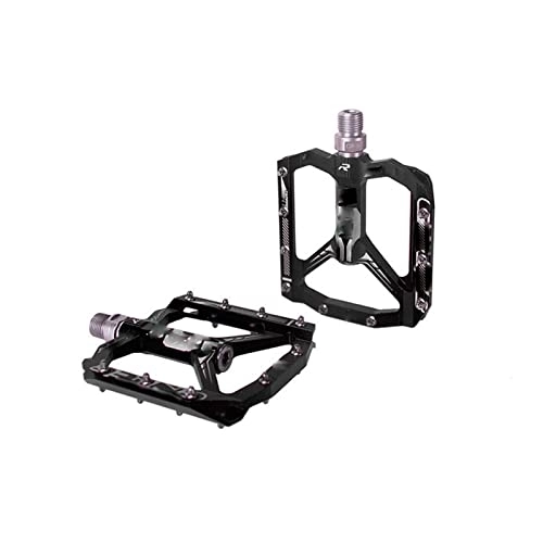 Mountain Bike Pedal : NOPHAT Ultra-light bicycle pedal full CNC mountain bike pedal L7U material + DU bearing aluminum pedal (Color : Black)