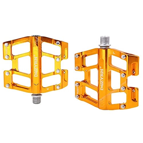 Mountain Bike Pedal : NZKW Bike Pedals, 9 / 16" CNC Machined Aluminum Alloy Non-Slip Cycle Platform Flat Hybrid Pedals, For Mountain Bikes / Road Bicycles / BMX / MTB(Yellow)