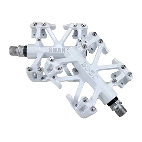 Mountain Bike Pedal : NZKW Bike Pedals, Magnesium Alloy Antiskid CNC Machined Sealed Bearing Anodizing Bicycle 9 / 16" Pedals, For Folding bike / Mountain / Road Bike / BMX / MTB(White)