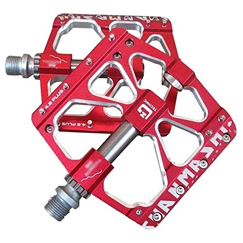 Mountain Bike Pedal : NZKW Durable Alloy Bike Pedal, 3 Bearing High-Strength Non-Slip 9 / 16 Screw Thread Spindle Mountain Road In-Mold CNC Machined Aluminum Alloy Bicycle Pedal