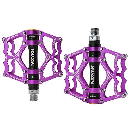 Mountain Bike Pedal : Ocamo Bicycle Pedals Ultralight Aluminum Cycling Sealed Bearing Pedal CNC Machined MTB Mountain Bike Accessories Purple black Special size