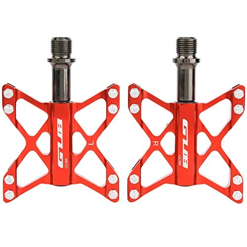 Mountain Bike Pedal : One Pair Aluminium Alloy Mountain Road Bike Lightweight Pedals Bicycle Replacement, Sturdy, Colorfast, Unbreakable And Durabl(Red)