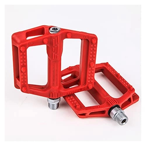 Mountain Bike Pedal : PacuM Mountain Bike Nylon Pedals MTB Ultra-Light Wide Platform Racing Bike Foot Hold Bicycle Accessories (Color : Rot)