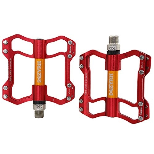 Mountain Bike Pedal : Pedals Bicycle Mountain Bike Pedals Bike Pedals Non-Slip Pedal Bearing Axle Wide Profile Can Be Disassembled For Bicycle Mountain Bike Trekking Road Bike red, free size