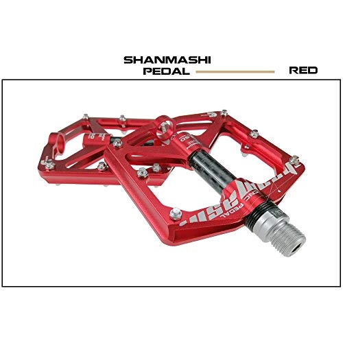 Mountain Bike Pedal : PN-Braes Bicycle Pedal Outdoor Fashion Mountain Bike Pedals 1 Pair Aluminum Alloy Antiskid Durable Bike Pedals Surface For Road BMX MTB Bike 4 Colors (SMS-4.5) Durable Pedal (Color : Red)