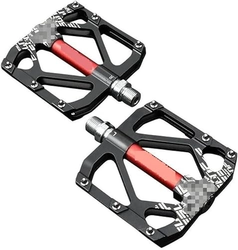 Mountain Bike Pedal : Professional pedals Stylish pedals Non-slip pedals CNC Aluminum Alloy MTB Platform Pedals 9 / 16" Anti-Skit Pedals DU Sealed Bearings For Folding Road Mountain Bike BMX Cycling (Color : Black, Size :