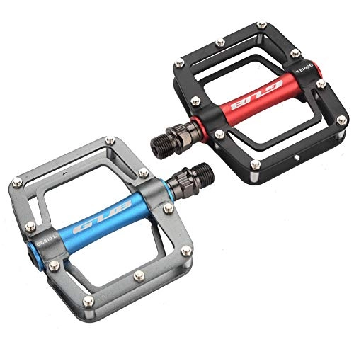 Mountain Bike Pedal : Pwshymi GUB 1 Pair Bicycle Pedal Aluminum Alloy Flat Cycling Pedals for Mountain Bikes Accessory(Titaniumblue)