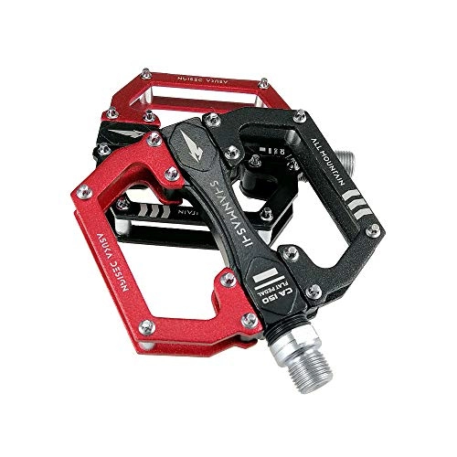 Mountain Bike Pedal : Qichengdian Bicycle pedal Mountain Bike Pedals 1 Pair Aluminum Alloy Antiskid Durable Bike Pedals Surface For Road BMX MTB Bike 4 Colors Mountain bike pedal (Color : Red)