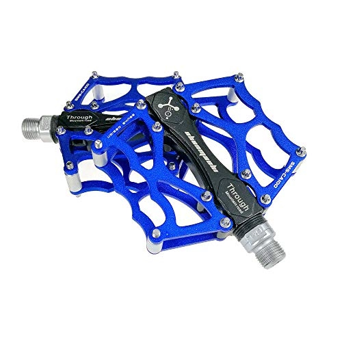 Mountain Bike Pedal : Qichengdian Bicycle pedal Mountain Bike Pedals 1 Pair Aluminum Alloy Antiskid Durable Bike Pedals Surface For Road BMX MTB Bike 8 Colors Mountain bike pedal (Color : Blue)