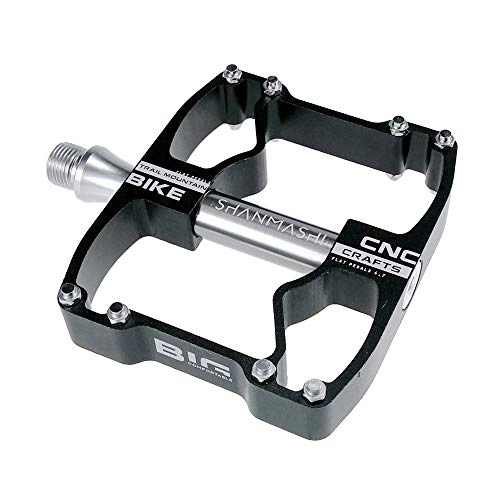 Mountain Bike Pedal : Qichengdian Bicycle pedal Mountain Bike Pedals 1 Pair Aluminum Alloy Antiskid Durable Bike Pedals Surface For Road BMX MTB Bike Mountain bike pedal (Color : Black Titanium)