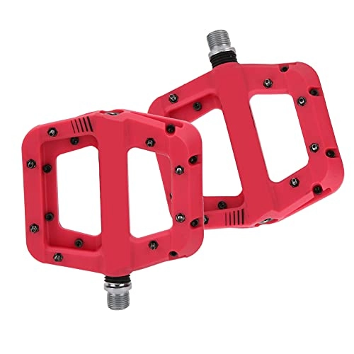 Mountain Bike Pedal : Qirg Mountain Bike Pedals, Bicycle Platform Flat Pedals Rose Red Aluminum Alloy Sealing Cover for Outdoor for Road Bikes for Mountain Bikes for Folding Bikes