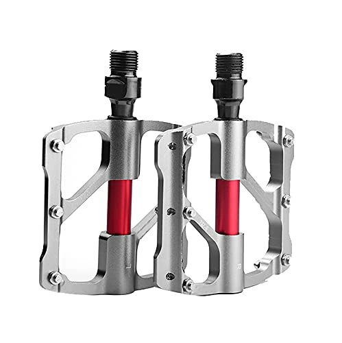 Mountain Bike Pedal : QSMGRBGZ Bicycle Pedals, 9 / 16" Chromium Molybdenum Steel Spindle Non-Slip Aluminum Pedal, Ultra-Light Pedal for Mountain Road Bike(1 Pair), Gray